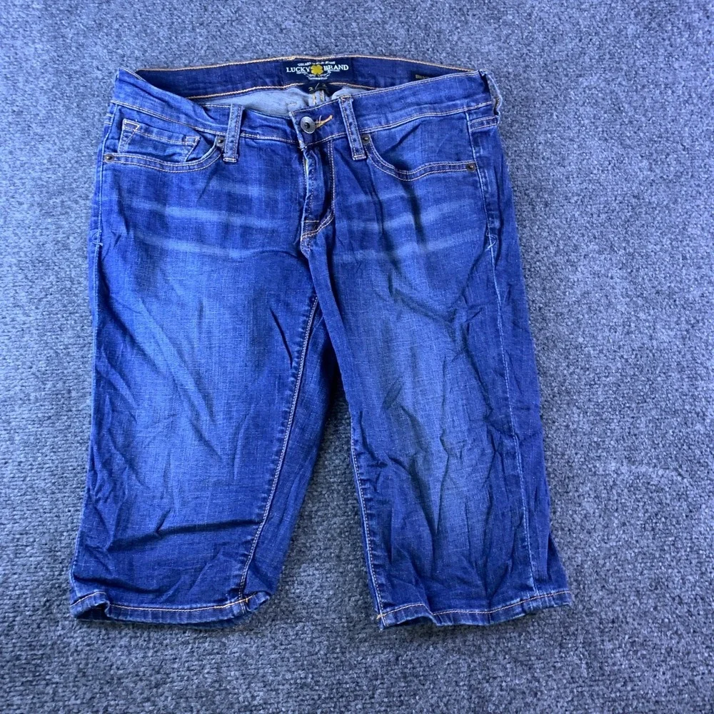 Lucky Brand Brigitte Bermuda Shorts Womens 2/26 Blue Denim Stretch Medium Wash
